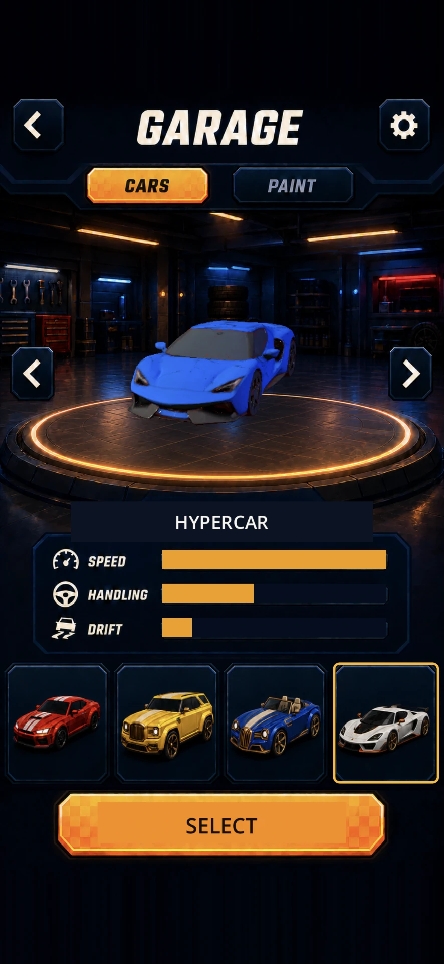 Chasebreak — Garage — pick your car and paint